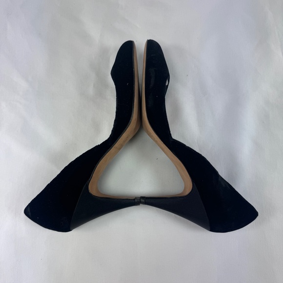 Loeffler Randall Classic Velvet d'Orsay Pumps 3" Satin Cone Heels Black Formal 7 - Picture 12 of 14